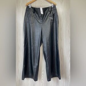 New York & Co. Black Faux-Leather Pant Size 16 NWT